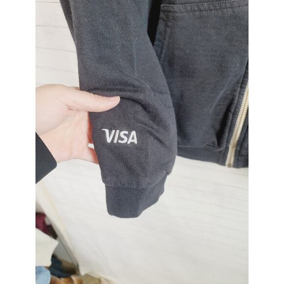 MARINE LAYER FULL ZIP HOODED SWEAT SHIRT IN BLACK, SZ MEDIUM - Picture 5 of 15